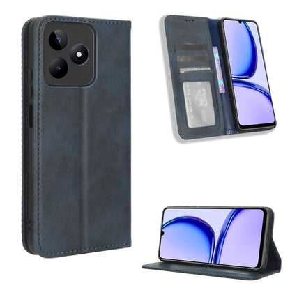 Magnetic Buckle Retro Texture Leather Phone Case, For Realme Note 50 4G