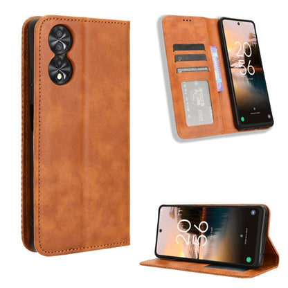 Magnetic Buckle Retro Texture Leather Phone Case, Compatible with TCL 40 NxtPaper 4G