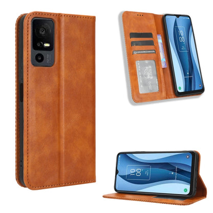 Magnetic Buckle Retro Texture Leather Phone Case, Compatible with TCL 40 XE 5G / 40 NxtPaper 5G