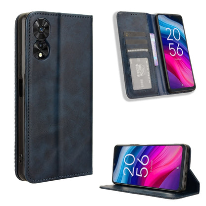 Magnetic Buckle Retro Texture Leather Phone Case, Compatible with TCL 50 5G