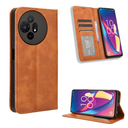 Magnetic Buckle Retro Texture Leather Phone Case, Compatible with TCL 50 XL 5G