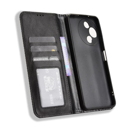 Magnetic Buckle Retro Texture Leather Phone Case, Compatible with TCL 60R 5G