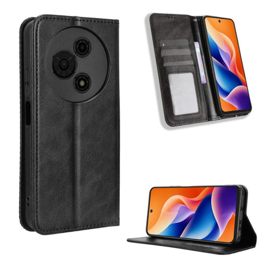 Magnetic Buckle Retro Texture Leather Phone Case, Compatible with TCL 605 / 60 SE