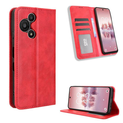 Magnetic Buckle Retro Texture Leather Phone Case, Compatible with TCL 60 SE NxtPaper 5G