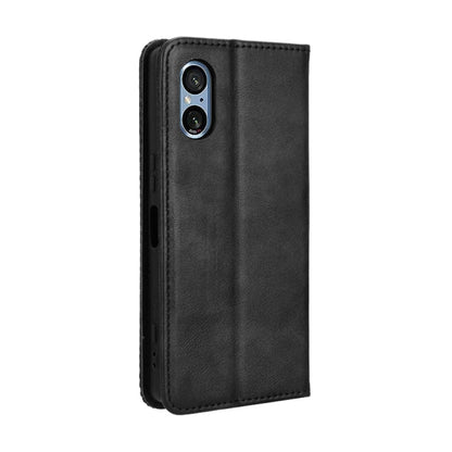 Magnetic Buckle Retro Texture Leather Phone Case, Compatible with Sony Xperia 5 V 2023
