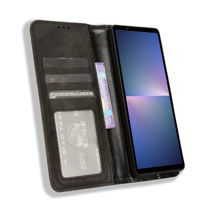 Magnetic Buckle Retro Texture Leather Phone Case, Compatible with Sony Xperia 5 V 2023