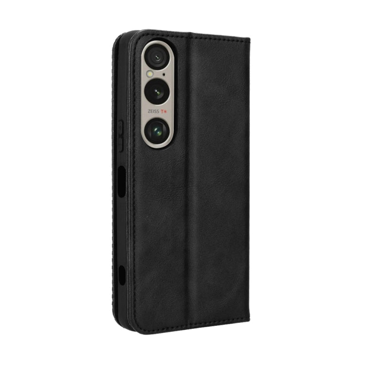 Magnetic Buckle Retro Texture Leather Phone Case, Compatible with Sony Xperia 1 VI 2024
