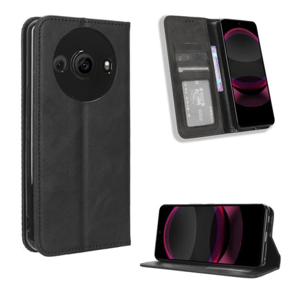 Magnetic Buckle Retro Texture Leather Phone Case, Compatible with Sharp Aquos R8 Pro / Leica Leitz Phone 3