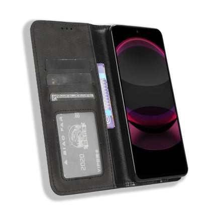 Magnetic Buckle Retro Texture Leather Phone Case, Compatible with Sharp Aquos R8 Pro / Leica Leitz Phone 3