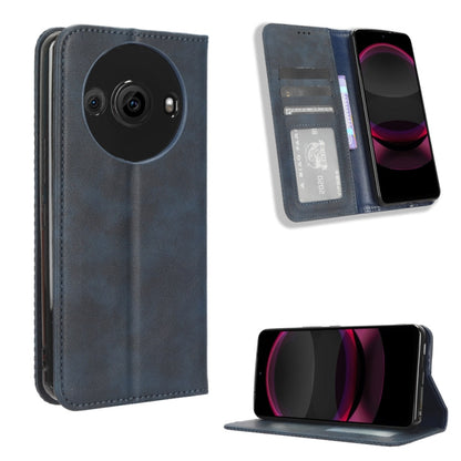 Magnetic Buckle Retro Texture Leather Phone Case, Compatible with Sharp Aquos R8 Pro / Leica Leitz Phone 3