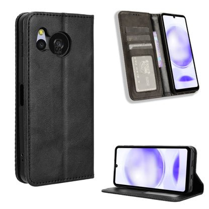 Magnetic Buckle Retro Texture Leather Phone Case, Compatible with Sharp Aquos Sense8