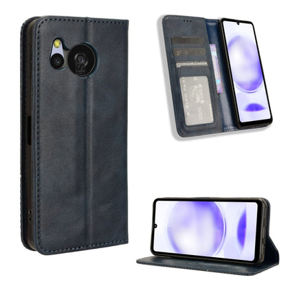 Magnetic Buckle Retro Texture Leather Phone Case, Compatible with Sharp Aquos Sense8