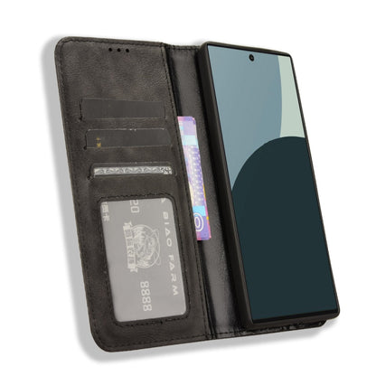 Magnetic Buckle Retro Texture Leather Phone Case, Compatible with Sharp Aquos R9