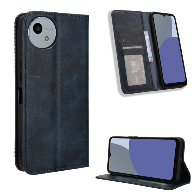 Magnetic Buckle Retro Texture Leather Phone Case, Compatible with Sharp Aquos wish4