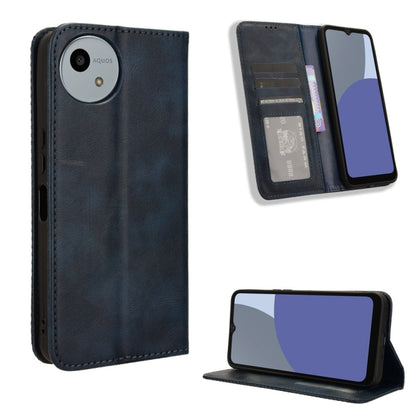 Magnetic Buckle Retro Texture Leather Phone Case, Compatible with Sharp Aquos wish4