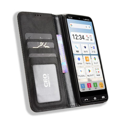 Magnetic Buckle Retro Texture Leather Phone Case, Compatible with Sharp Basio Active3