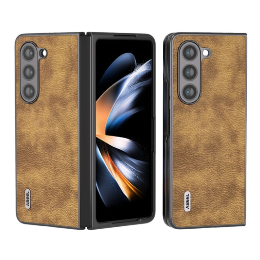 ABEEL Retro Litchi Texture PU Phone Case, Compatible with Samsung Galaxy Z Fold5