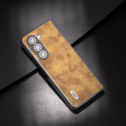 ABEEL Retro Litchi Texture PU Phone Case, Compatible with Samsung Galaxy Z Fold5