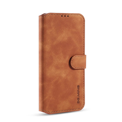 DG.MING Retro Oil Side Horizontal Flip Case with Holder & Card Slots & Wallet, Compatible with Samsung Galaxy A21s