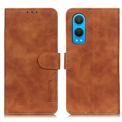 KHAZNEH Retro Texture Leather Phone Case, Compatible with OnePlus Nord CE4 Lite