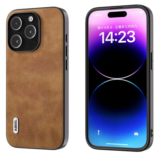 ABEEL Retro Litchi Texture PU Phone Case, Compatible with iPhone 15 Pro Max