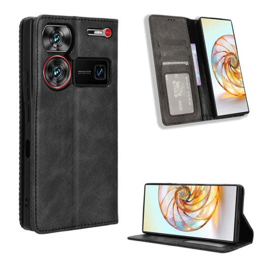 Magnetic Buckle Retro Texture Leather Phone Case, For ZTE nubia Z60 Ultra