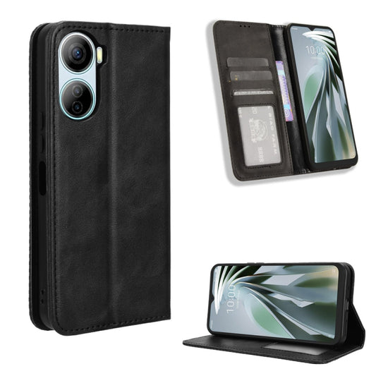 Magnetic Buckle Retro Texture Leather Phone Case, For ZTE Libero 5G IV