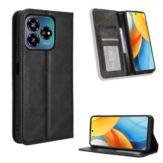 Magnetic Buckle Retro Texture Leather Phone Case, For ZTE Axon 60 Lite / Blade V60 Vita