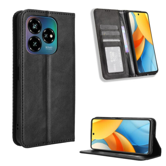 Magnetic Buckle Retro Texture Leather Phone Case, For ZTE Blade V60 Design