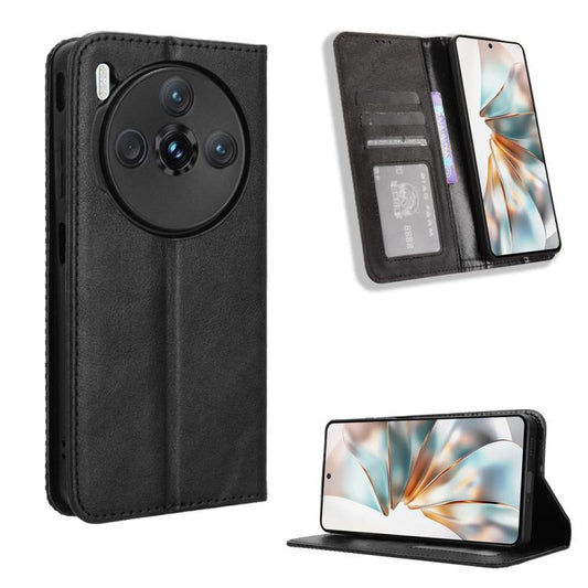 Magnetic Buckle Retro Texture Leather Phone Case, For ZTE nubia Z60S Pro