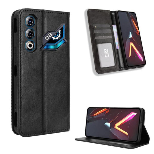 Magnetic Buckle Retro Texture Leather Phone Case, For ZTE nubia Neo 3 GT 5G