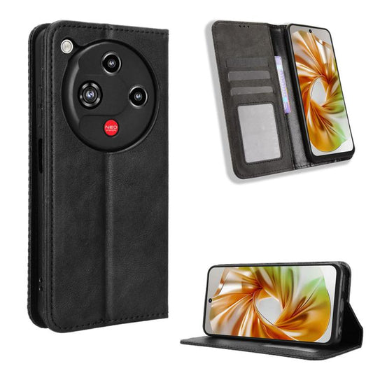 Magnetic Buckle Retro Texture Leather Phone Case, For ZTE nubia Focus 2 5G