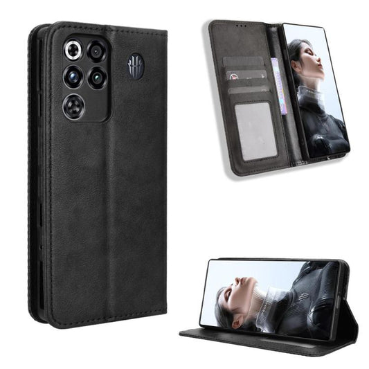 Magnetic Buckle Retro Texture Leather Phone Case, For ZTE nubia RedMagic 11 Pro / 11 Pro+