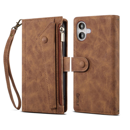 ESEBLE Retro Frosted RFID Flip Leather Phone Case, Compatible with iPhone 16 Plus