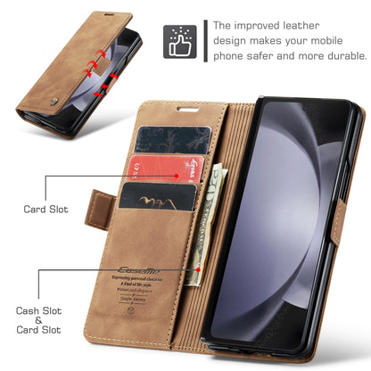 CaseMe-013 Multifunctional Retro Frosted Leather Phone Case, Compatible with Samsung Galaxy Z Fold5