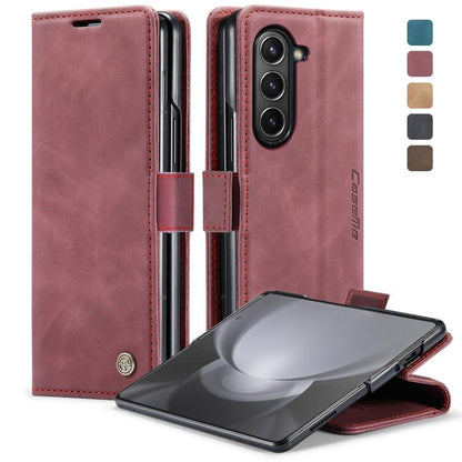 CaseMe-013 Multifunctional Retro Frosted Leather Phone Case, Compatible with Samsung Galaxy Z Fold5