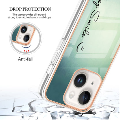 Electroplating Marble Dual-side IMD Phone Case, For iPhone 14