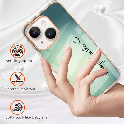 Electroplating Marble Dual-side IMD Phone Case, For iPhone 14