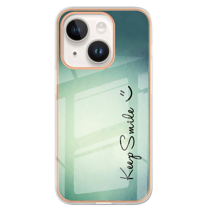 Electroplating Marble Dual-side IMD Phone Case, For iPhone 14 Plus