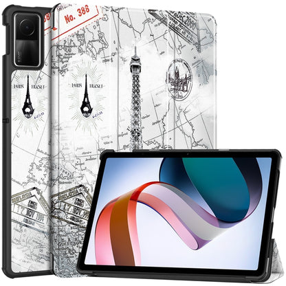 Custer Painted 3-Fold Holder Smart Leather Tablet Case