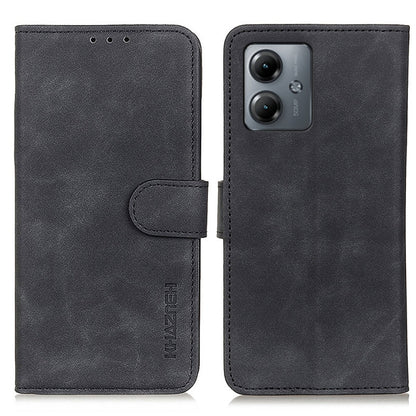 KHAZNEH Retro Texture Leather Phone Case, Compatible with Motorola Moto G14 4G