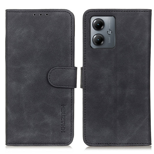 KHAZNEH Retro Texture Leather Phone Case, Compatible with Motorola Moto G14 4G