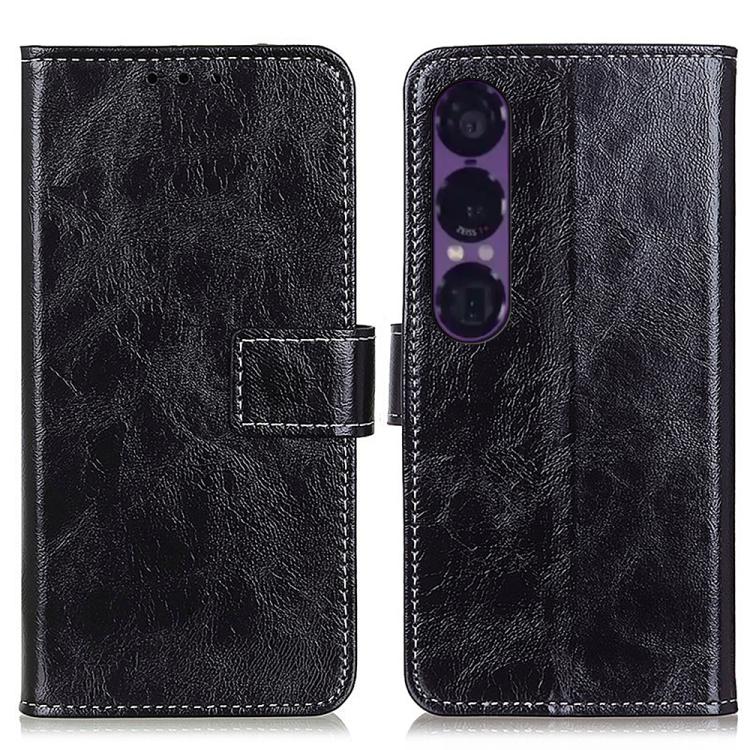 Retro Crazy Horse Texture Horizontal Flip Leather Phone Case