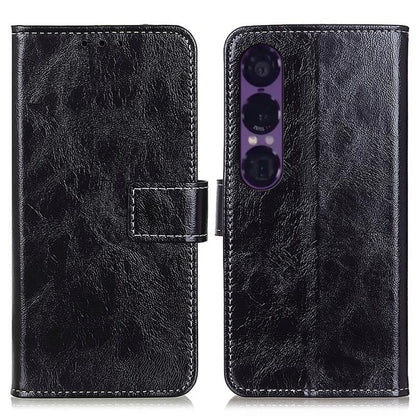 Retro Crazy Horse Texture Horizontal Flip Leather Phone Case