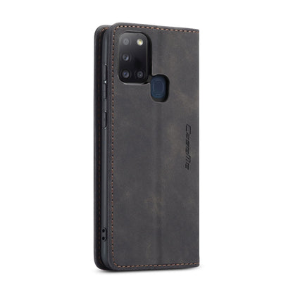 CaseMe-013 Multifunctional Retro Frosted Horizontal Flip Leather Case with Card Slot & Holder & Wallet, Compatible with Samsung Galaxy A21S