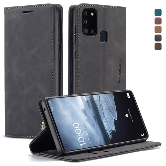 CaseMe-013 Multifunctional Retro Frosted Horizontal Flip Leather Case with Card Slot & Holder & Wallet, Compatible with Samsung Galaxy A21S