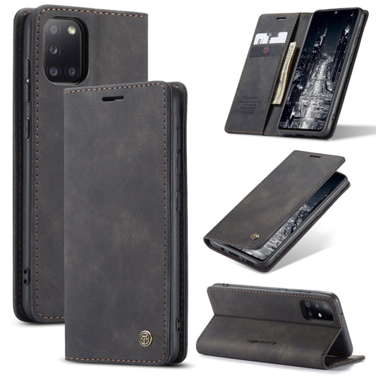 CaseMe-013 Multifunctional Retro Frosted Horizontal Flip Leather Case with Card Slot & Holder & Wallet, Compatible with Samsung Galaxy A31