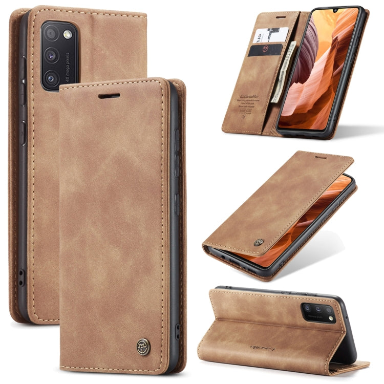CaseMe-013 Multifunctional Retro Frosted Horizontal Flip Leather Case with Card Slot & Holder & Wallet, Compatible with Samsung Galaxy A41