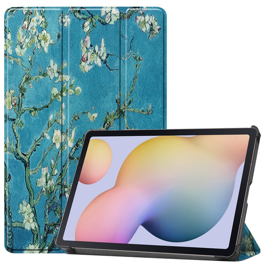 Colored Drawing Pattern Horizontal Flip Leather Case with Three-folding Holder & Sleep / Wake-up Function, For Samsung Galaxy Tab S7 T870