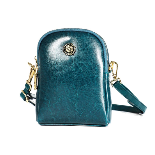 6062 Lady Retro Oil Wax Leather Shoulder Bag Small Phone bag, 6062 Blue